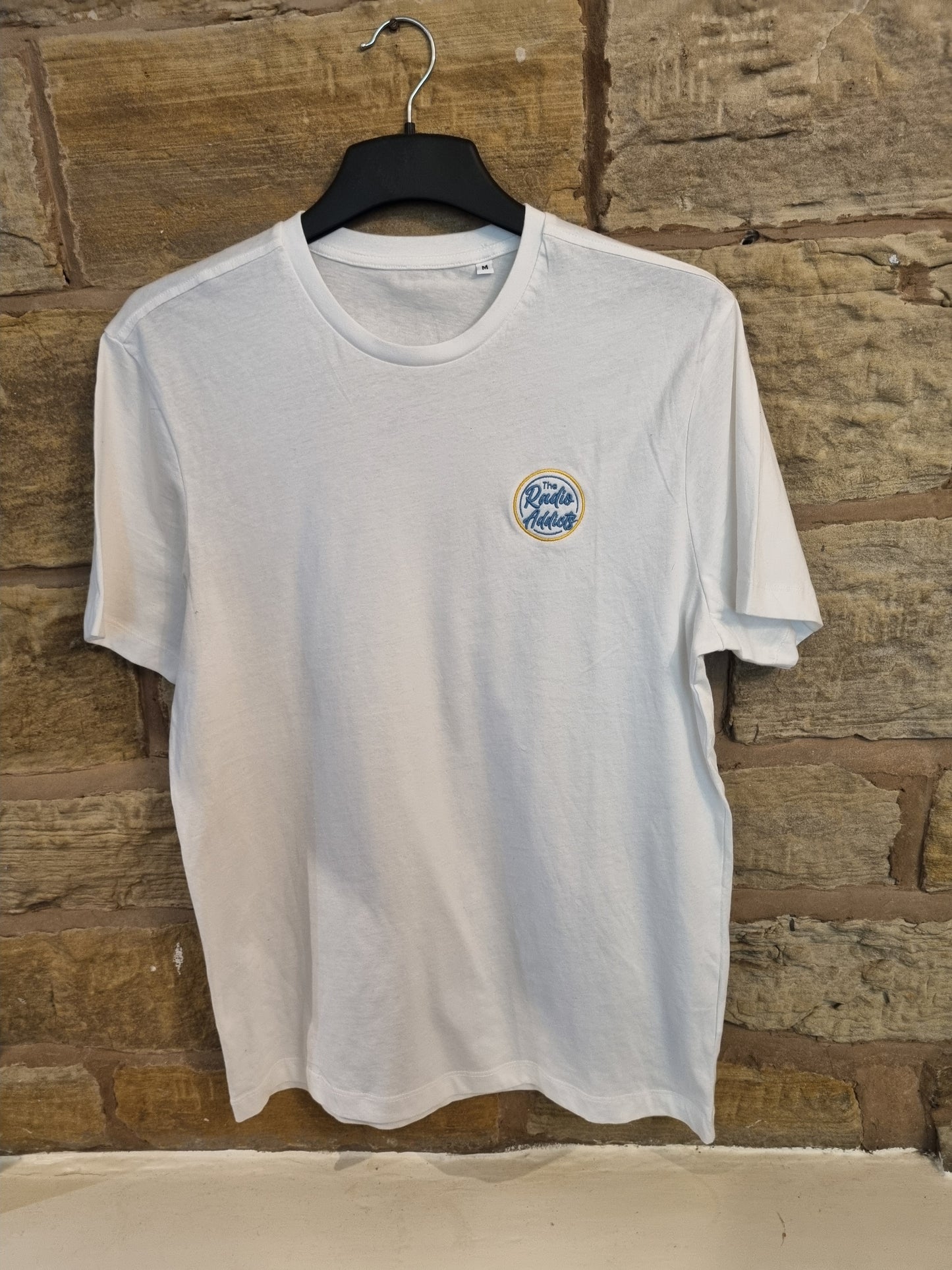 White Embroidered Front Logo T-Shirt