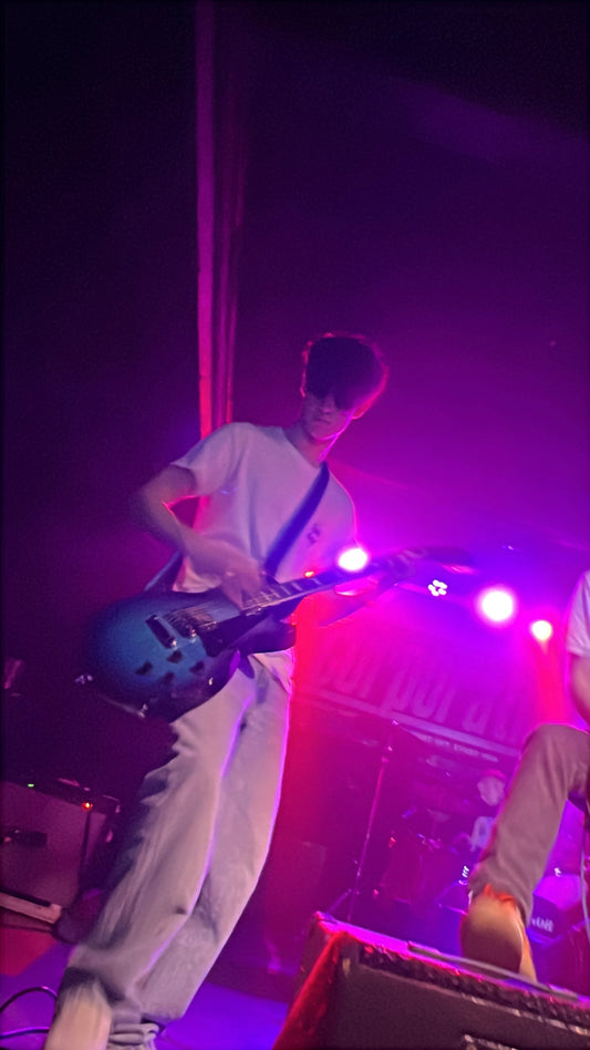 White Tshirt with The Radio Addicts logo printed on the front and back THE ONE DANIEL WEARS (see photos)